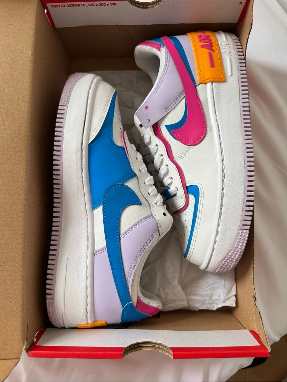 Nike women air max sc Sneakers — White with Pink, Blue & Orange Accents 7.5 size